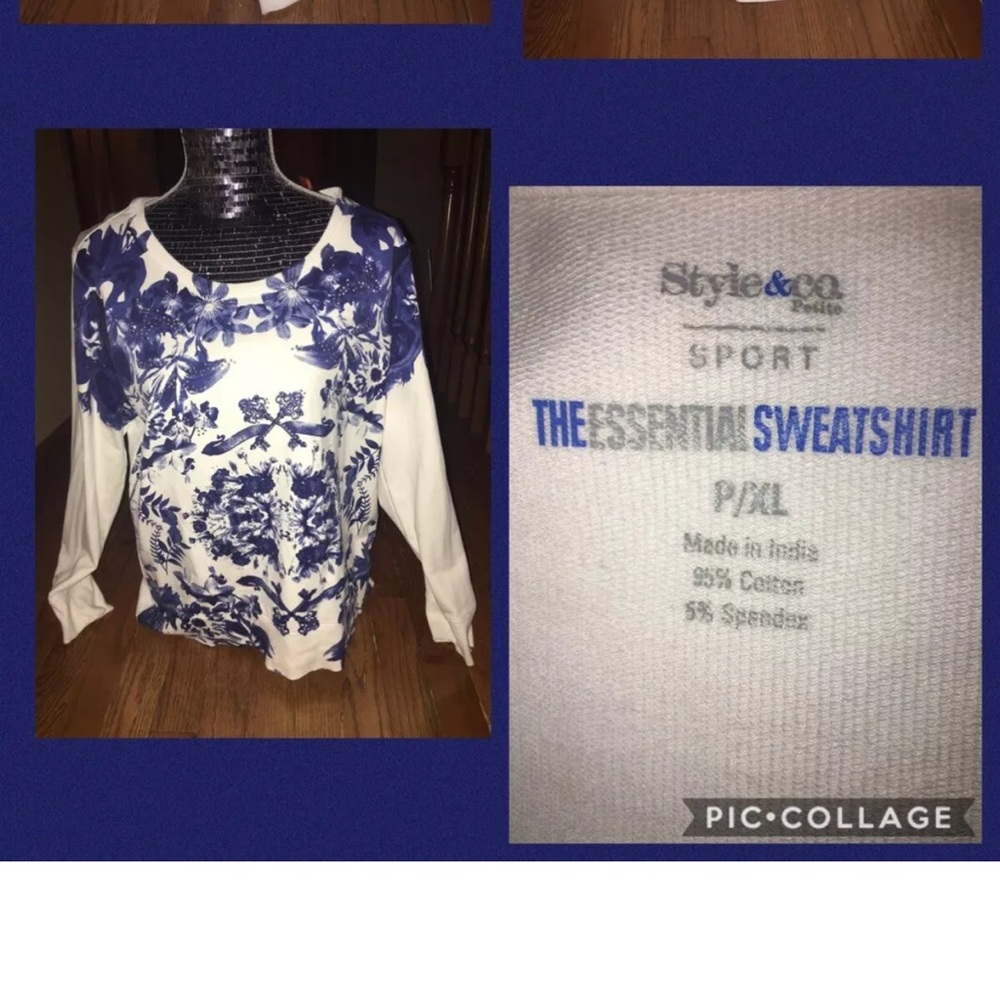 NWOT STYLE & CO Sport Petite Sweatshirt Size PM